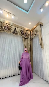 REALPICT COD DRESS ZAHRA BAHAN CERUTY MIX RUBIYA IMPORT APLIKASI PAYET SWAROSKY LD 110 PB 140