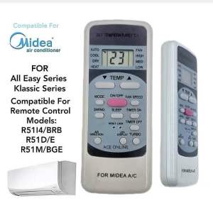 Midea Aircond Remote Control R51M/E Compatible With R51I4/BRB R51D/E R51M/BGE