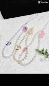 Dây Đeo Điện Thoại Phối Trái Tim Kết Hoa Dễ Thương Phụ Kiện Handmade