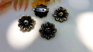 Hijabnur1 - Bros Hijab Bunga - Pin Hijab - Peniti Dagu Handmade