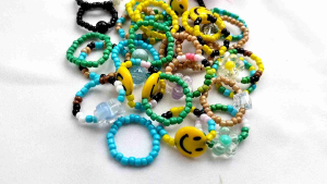 Hijabnur1 - 6 PCS Cincin Manik Beads Ring - Cincin Idol Korea Handmade