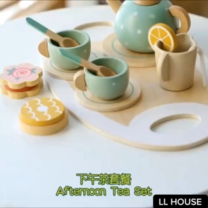 Kid Wooden Pretend Playset High Tea Toy Kids Birthday Gift Mainan Masak Masak Budak Mainan 小孩木制玩具