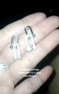 Silver 925 new design hard ware earrings