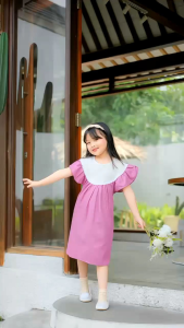 DRESS ANAK PEREMPUAN KOREAN STYLE DRESS ANAK LUCY KEKINIAN LINEN PREMIUM