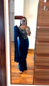 New Super Trending Embroidery cording work ready to wear saree