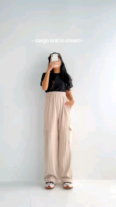 Celana Kulot Cargo Pants Knit Hornet Premium