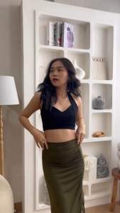 JOY Baju Atasan Wanita - Dalaman Bralette Pantai - Crop Bikini Tanktop - Beach Top Halter Neck