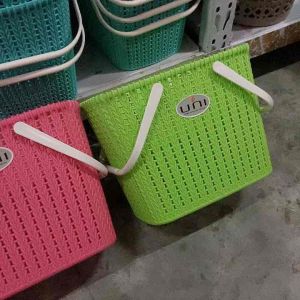 Uniglobal Aesthetic Mini Weaved Rattan Basket With Handle