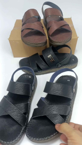 Dép da nam quai hậu Xăng-đan nam quai hậu SDL5 quai chéo dây hậu tán nút xoay  đế doctor cao 3 cm mềm dẻo êm chân