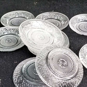 Tatakan Gelas Kaca Tebal 12PCS/Pisin Lepek Tatakan