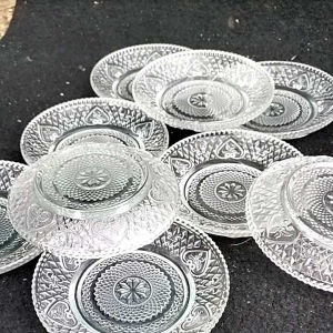 tatakan gelas kaca tebal 6pcs /termurah tatakan gelas kaca tebal