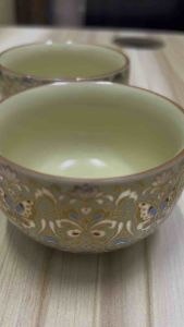 [SG] Handcrafted Gilded Ceramic Teacup Premium Gold Gilt Butterfly Peacock Motif Master Cup Kungfu Tea Set Vintage