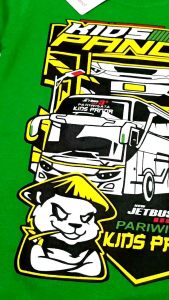 KFS 135 Baju Kaos Anak Kids Panda Bus Telolet Lengan Panjang Katun Premium 1 Tahun Sampai 10 Tahun