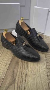 Giày tây lười công sở DAVINCIA giầy da nam trẻ trung in nhiệt họa tiết Caro đế cao su đúc nguyên khối khâu chắc chắn G1