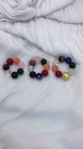 Lucky 7 Gemstone with Money Coin/Evil Eye for Wealth abundance Healing stone Lucky Charm