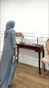 Gamis bordir set hijab mewah elegan terlaris 2024 Gamis Hikmah kekinian ootd pesta