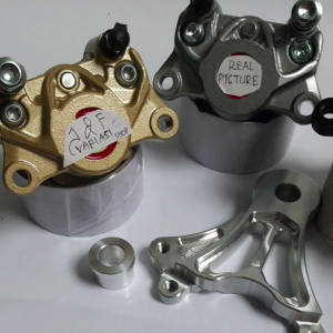 paket breket kaliper brmb0 2p 2piston full cnc breket belakang pnp vixion R15 ninja R RR 150 satria fu sonic cb150r megapro dll