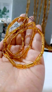 ก-6 สร้อยคอ อำพันพม่าแท้ ความยาว 30 เซน หนัก 8.9g