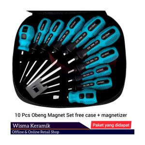 Obeng Set Reparasi Magnetic Head 10 in 1 dengan Case & Magnetizer