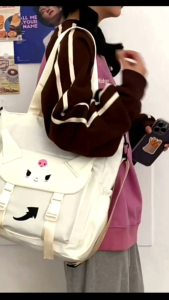 Cute Kuromi Cinnamoroll Crossbody Bag Large Capacity Waterproof Handbag Crossbody Bag Tote Sling Bag Beg Tangan