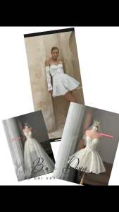 VÁY CƯỚI 2 in 1 – CÚP NGẮN DÀI + TẶNG KÈM ỐNG TAY