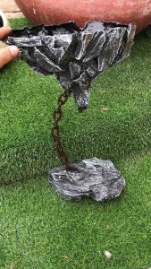 กระถางต้นไม้กระถางเกาะลอยกระถางลอยฟ้าขาโซ่ทรงรี