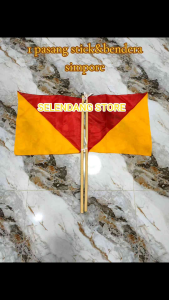1 PASANG BENDERA & STICK SIMAPORE PRAMUKA BENDERA PRAMUKA