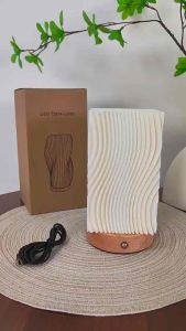 D117 Đèn bàn đèn ngủ LED sạc USB vân gỗ điều khiển từ xa đèn decor đèn trang trí đèn phòng khách