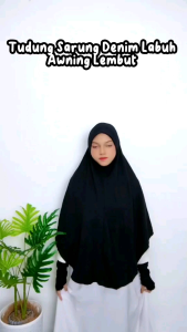 [Berdagu] Size 4XL Tudung Labuh Denim Awning Lembut/ Khimar Labuh / Niqab / Handsock Cincin