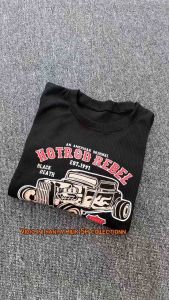 SM COLLECTION Atasan HOTROD REBEL Knit Rib Wanita Lengan Panjang