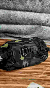 P0WER Tas Pinggang / Tas selempang Pria Army Black