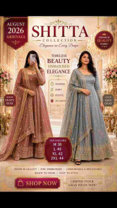 [PRE-ORDER] AUG 2026 NEW ARRIVAL PREMIUM BOLLYWOOD ANARKALI GOWN WITH DUPATTA EMBROIDERY PARTY WEAR BAJU INDIA WANITA M L XL 2XL | SHITTA COLLECTION