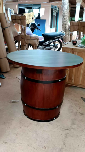 Teak Wood Barrel Table