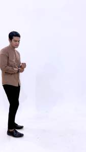 kemeja Pria Lengan Panjang Polos Slim Fit Kerah Shanghai - Kemeja Pria Linen - Kemeja Linen Pria Lengan Panjang