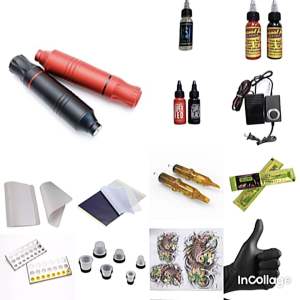 Bộ 1 máy pen xăm hình giá rẻ để các bạn học xăm và xăm hình kèm 2 mực xăm