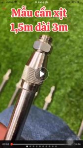 Cần Rút Tưới Cây Phun Thuốc Inox 1.5m Kéo Dài 3m Chuyên Dụng