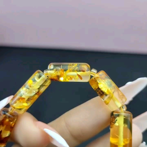 Vòng lu thống Hổ phách hoa Baltic 8.5-9li