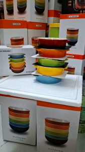 HỘP 5 ĐĨA TAPAS LE CREUSET - 14cm các màu- dung tích 370ml: dùng được máy rửa bát  lò vi sóng