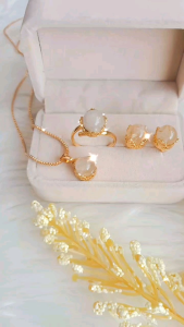 Set Perhiasan Titanium Rambut Sedana Lapis Emas