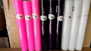 Liwanag Advent Candle #149 (Plain Pillar Candle #149) Sold per Sets Size: 1-1/2" Diameter x 10" Height Burning Time: 10-15 Hours Colors Available: SetsA- 1 White 1 Pink 3 Violet SetsB-1 Pink 3 Violet