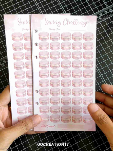 Kertas Isi Binder Tantangan Nabung Saving Challenge Macaron 6 Ring A6