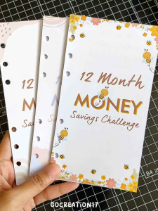 Kertas Isi Binder Tantangan Nabung 12 Month Money Savings Challenge 6 Ring A6