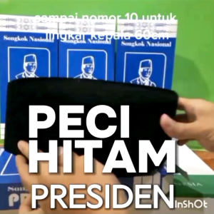 Songkok Peci Kopiah Presiden Hitam Polos Bludru Dewasa dan Anak Tinggi 9cm