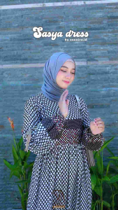 SASYA DRESS 1 2 & 3 - GAMIS RAYON VISCOSE MOTIF CANTIK COCOK BUAT KONDANGAN BUSUI FRIENDLY BY ANNAIRA.ID