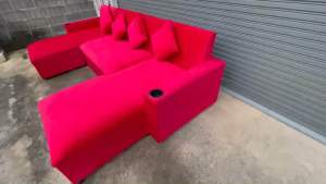 โซฟาชุดแอลคู่จัมโบ้ ดึงนอนได้ ปรับพนักพิงไม่ได้* ขนาด 3.00*1.55*85 *ผ้าฮอลแลนด์-หนัง` *มีค่าส่ง 800-2000 ทักสอบถามแอดมินก่อน*