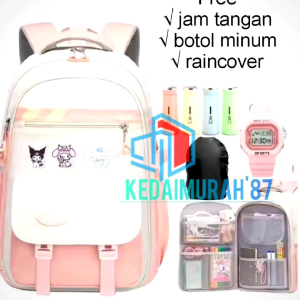 Tas Ransel Anak Perempuan Remaja SD SMP SMA Sanrio Kuromi Melody