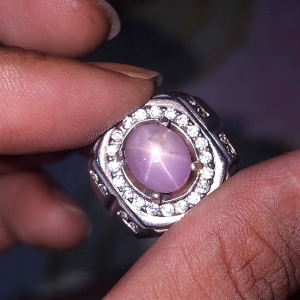 Batu natural pinkish purple star sapphire ceylon safir srilanka no treatment