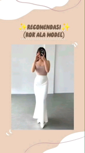 Rok Duyung Polos Bawahan Mermaid Skirt - Rok Mermaid Basic Polos - Mermaid Maxi Skirt Rok Panjang Wanita Fit Karet Nyaman Scuba Serut Cewek Kerja Flowy
