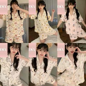 [TERESA] A275韩版甜美睡衣女夏季套装 | Set Pijama Wanita Musim Panas Gaya Korea | Korean Cute Pajama Set Short Sleeve Shorts 可外穿家居服