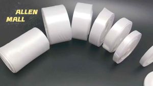 White Satin Ribbon Multi-size x Continuous 25 Yards for Bows Bouquet Gift Wrapping Wedding Decorations Etc.